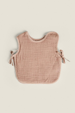 ZARA HOME ДЕТСКИЙ ХЛОПКОВЫЙ НАГРУДНИК, РОЗОВЫЙ