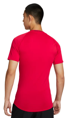 Термобелье Nike Pro Dri-FIT Tight Short-Sleeve Fitness - university red/black