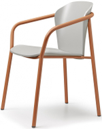 Кресло деревянное Scab Design Finn Metal Wood, терракотовый, матовый серый бук
