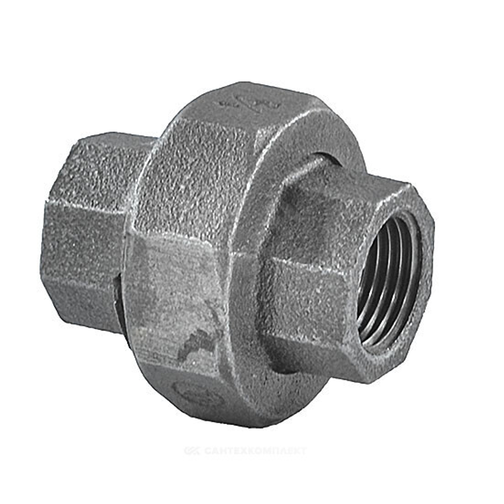 Соединитель прямой американка чугун Ду 15 (1/2") ВР/ВР Fittex PLUS