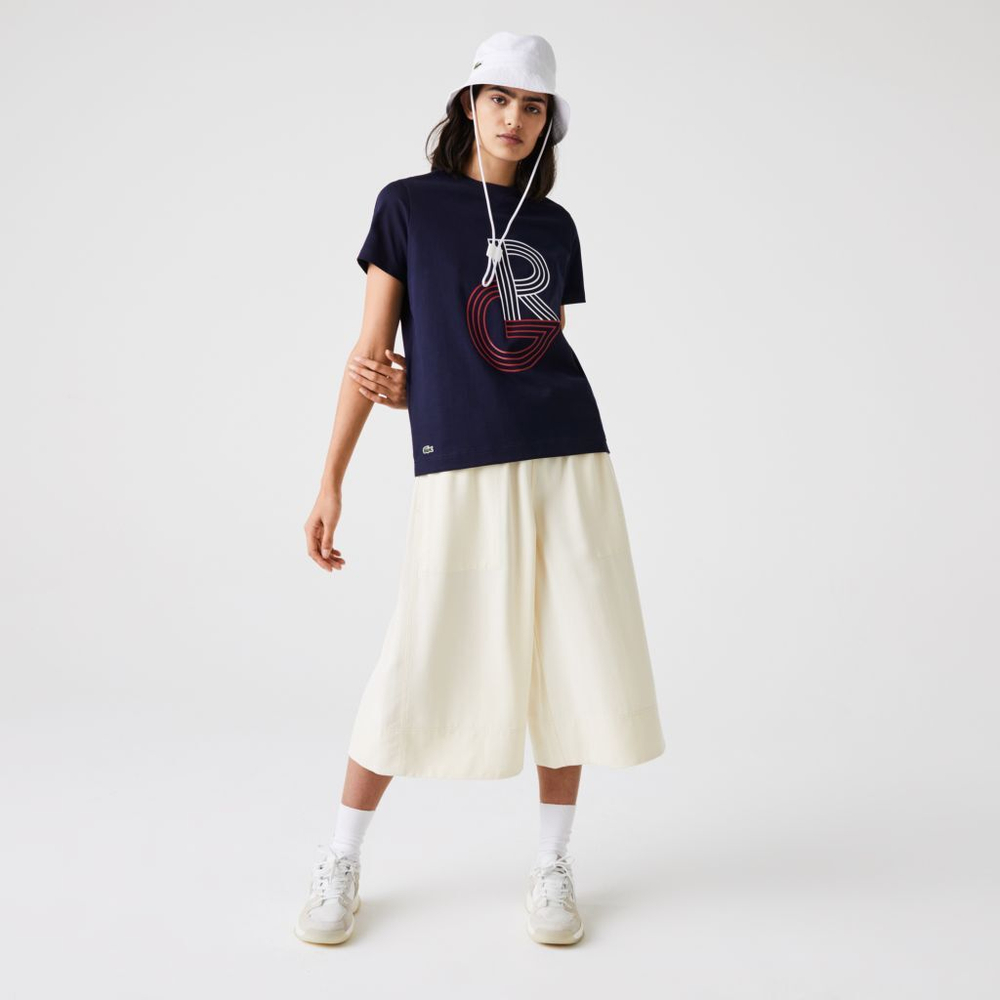 Женская теннисная футболка Lacoste SPORT Graphic Roland Garros - небесный