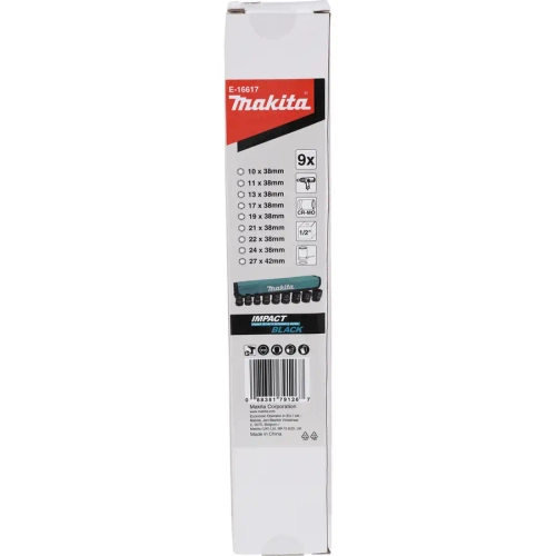 Набор ударных торцовых головок Impact Black 1/2" Makita E-16617