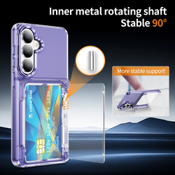 Прозрачный чехол Lumen Case с подставкой 2‑в‑1 и отделением для карт: Samsung Galaxy S25