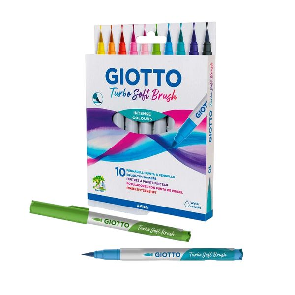 Набор фломастеры Turbo Soft Brush 10 цв, Giotto F426800