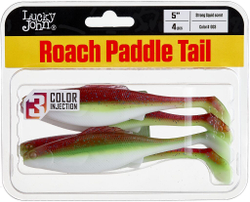 Виброхвосты съедобные LJ Pro Series ROACH PADDLE TAIL 5.0in (12,7 см), цв. G03, 4 шт.