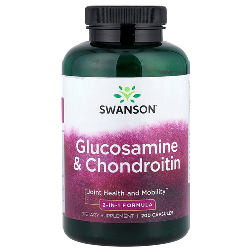 Swanson Vitamins, глюкозамин и хондроитин, 200 капсул
