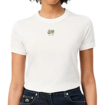 Женская теннисная футболка Lacoste Embroidery Accent Jersey - white