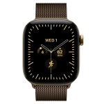 Умные часы Apple Watch Series 12 GPS + Cellular, 42mm, Radiant Gold Titanium Case with Dark Bronze Milanese Loop