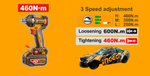 Аккумуляторный бесщёточный ударный гайковёрт INGCO CIWLI42461 INDUSTRIAL 42 В 1/2" 460 Нм