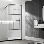 Душевая перегородка Vincea Волк-Ин (Walk-In) VSW-1HC900CFGM, 900*2000, вороненая сталь, стекло прозрачное/рифленое