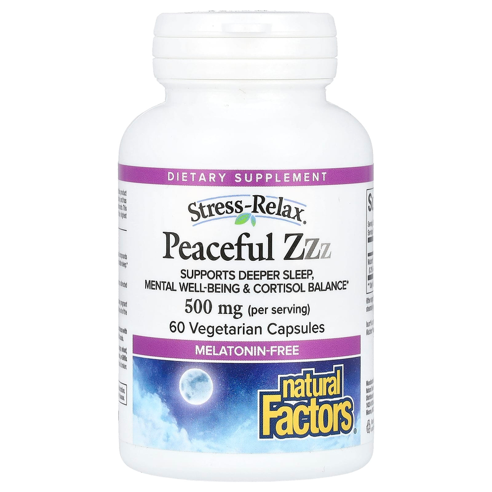 Natural Factors, Stress-Relax®, ZZZ для спокойствия, 60 вегетарианских капсул (250 мг на капсулу)