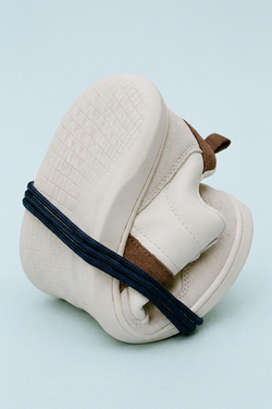 ZARA КОЖАНЫЕ КРОССОВКИ BAREFOOT, ЭКРЮ