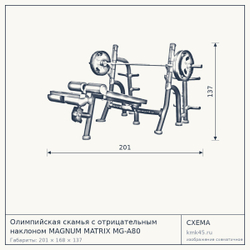 Олимпийская скамья с отрицательным наклоном MAGNUM MATRIX MG-A80 — от 223 000 ₽