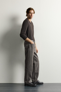 ZARA БРЮКИ STRAIGHT FIT, КОРИЧНЕВЫЙ