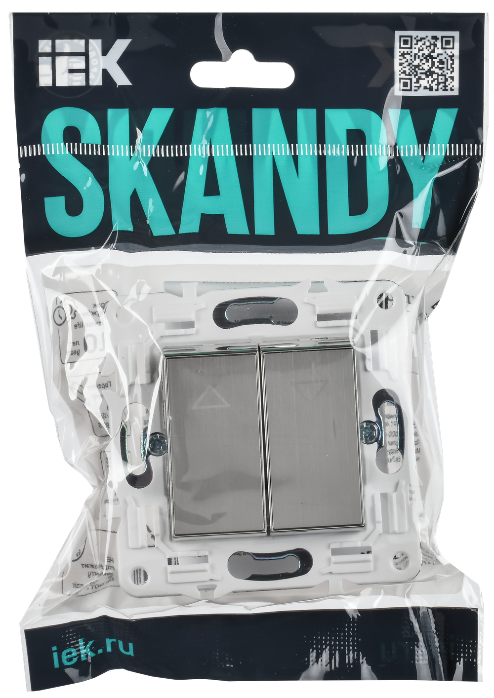 SKANDY Выключатель 2-клавишный перекрестный 10А SK-V06N металл никель IEK