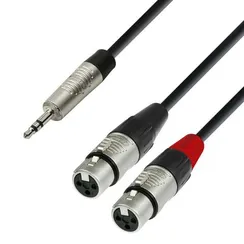 Adam Hall K4 YWFF 0180 - кабель аудио REAN TRS (jack) 3,5 mm stereo - 2 x XLR (F), 0.22 мм2, 1,8 м,