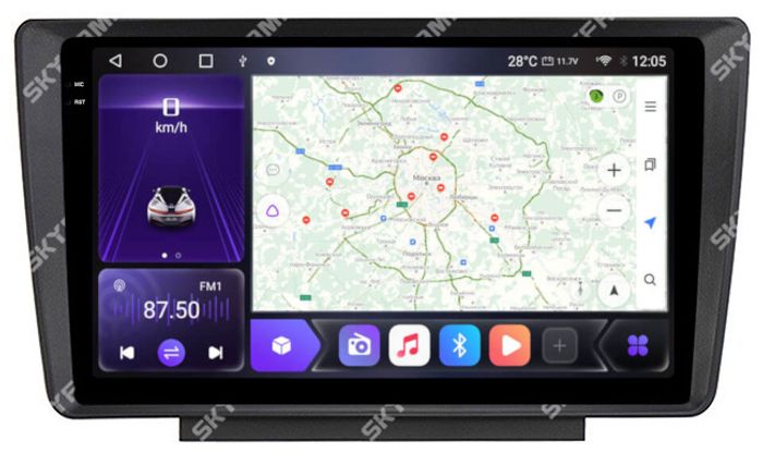 Магнитола для Skoda Octavia A5 2004-2013, Yeti 2009-2018 (Swing/Bolero) - Kuberg SF-9920 QLed+2K, Android 12, Быстрая, CarPlay, 4G SIM-слот