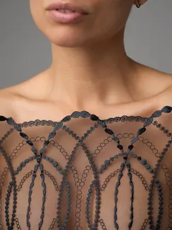 05-173 Вышивка на неэл. сетке 23 см, черный 170