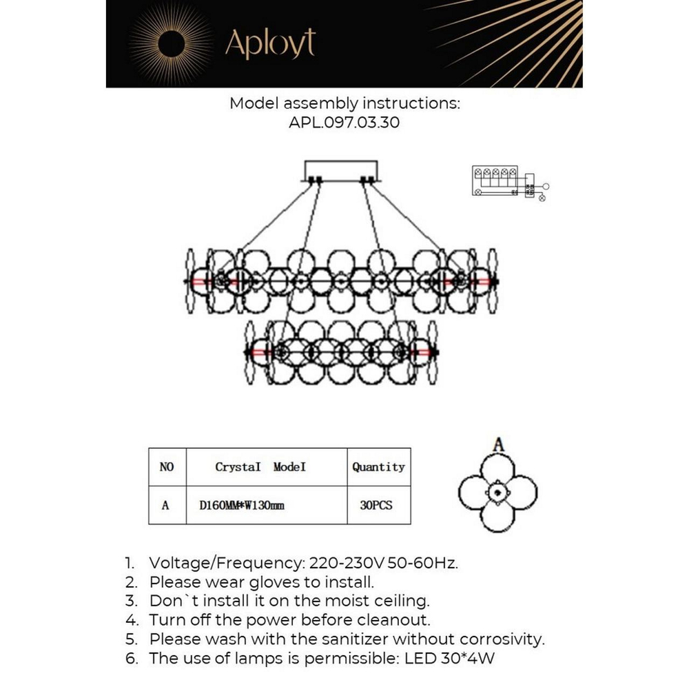 Подвесной светильник Aployt Alunia APL.097.03.30