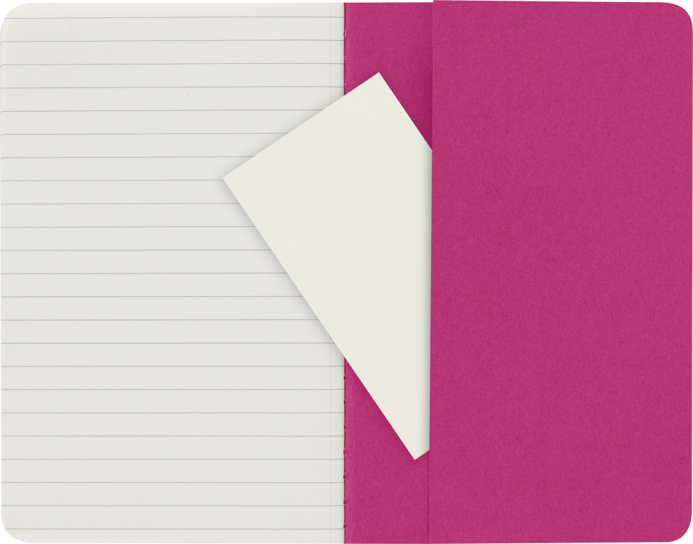 Блокнот Moleskine CAHIER JOURNAL CH011D17 Pocket 90x140мм обложка картон 64стр. линейка розовый неон (3шт)