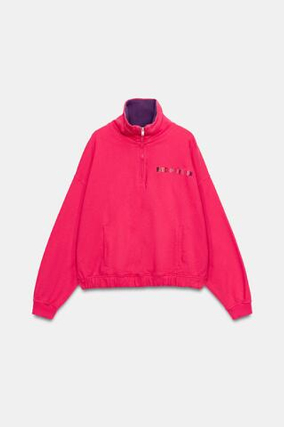 ТОЛСТОВКА С КОНТРАСТНЫМ ВОРОТНИКОМ FRUIT OF THE LOOM™ — ZARA