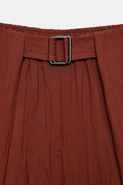 ZARA БРЮКИ С РЕМНЕМ И ПРЯЖКОЙ — ZW COLLECTION, ЗЕМЛЯНОЙ