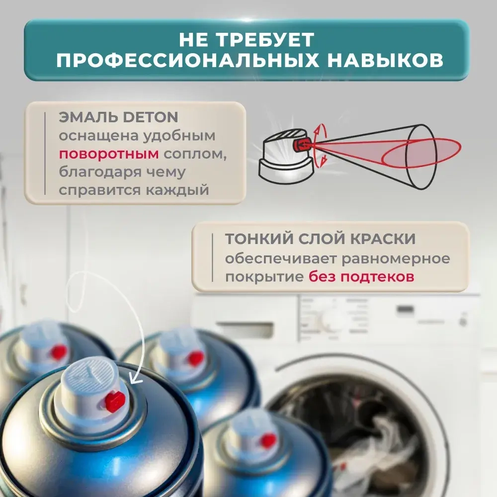 DETON SPECIAL  Аэрозольная эмаль алкидная для Бытовой техники Белая 520 мл