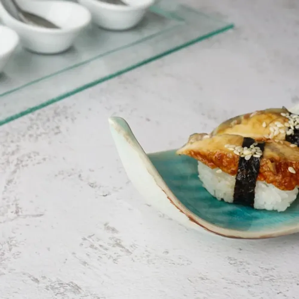 Блюдо для подачи 21*7,4 см h13,5 см для закусок Sea Blue Leaf Frutti di Mare P.L. [1]