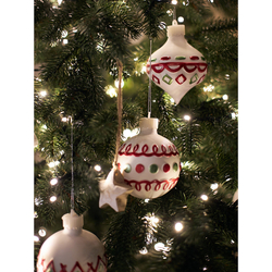 Набор елочных украшений с подсветкой 4шт Tkano Festive embroidey New Year Essential