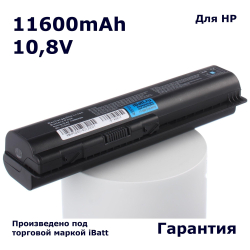Аккумулятор iBatt 11600mAh, для HP- Presario CQ61-200SP CQ71-210ER G60-237NR G60-445DX G70-250US Pavilion dv5-1100