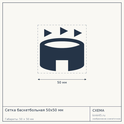 Сетка баскетбольная 50х50 мм — от 100 ₽