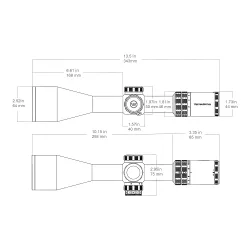 Прицел Vector Optics Grizzly HD 3-18x56i, G4 Fiber - чертеж с габаритными размерами