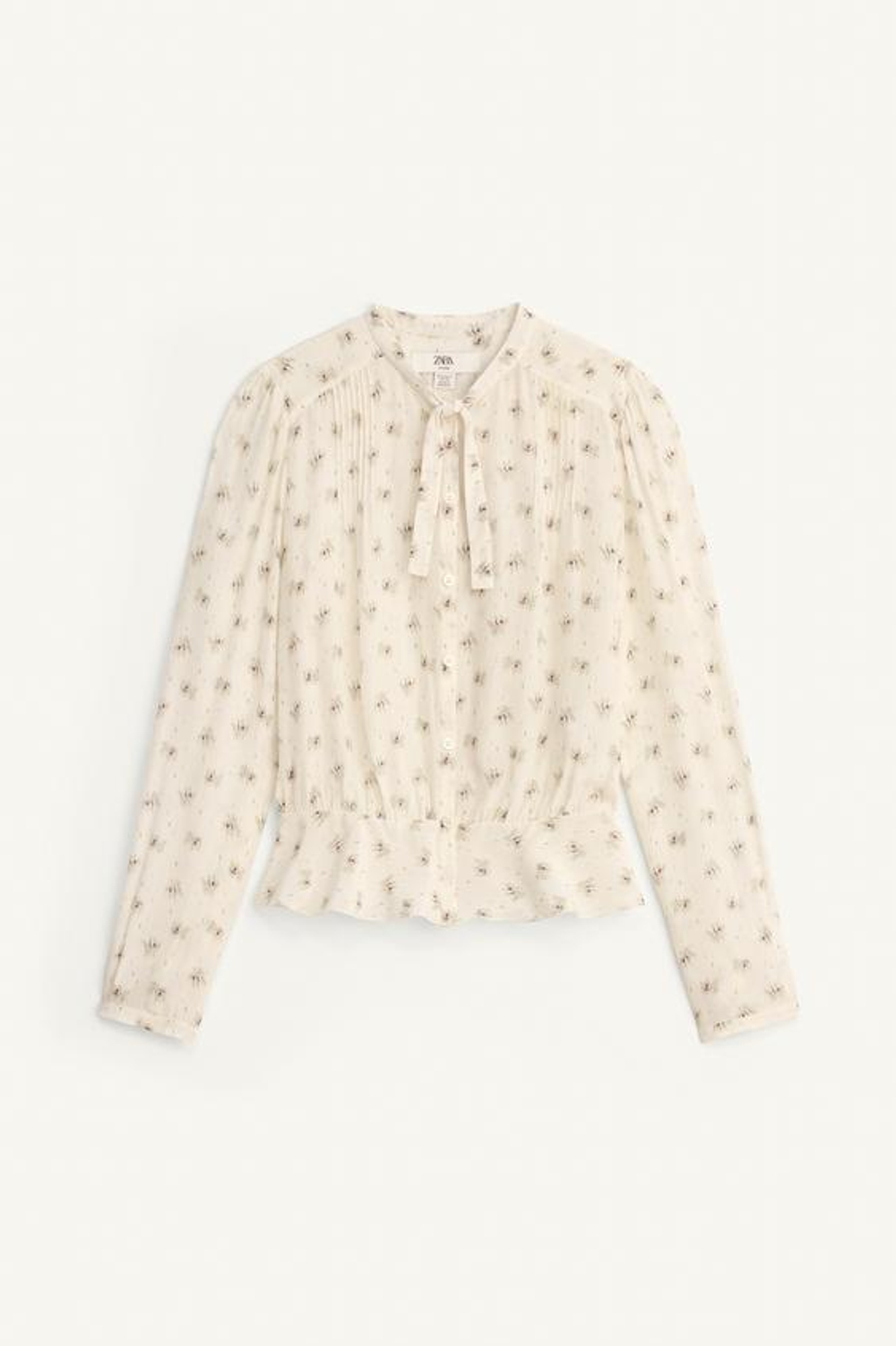 Блузка с узором и шнурками, ограниченная серия - ZARA
