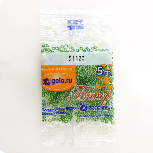 Бисер Preciosa 10/0, 50 г (10 шт по 5 г), цв.51120
