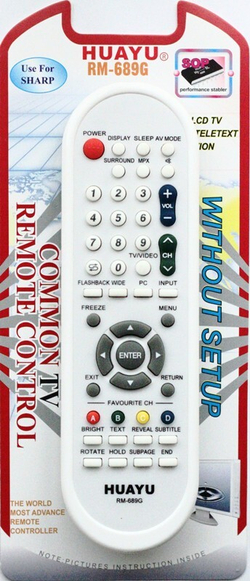 Пульт универсальный RM-689G для Sharp (корпус GA610WJSA)