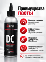 Detail Крупноабразивная полировальная паста для удаления глубоких царапин DС "Deep Cut Pro" 250мл