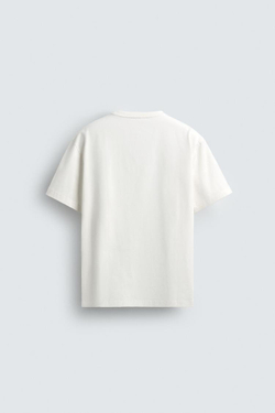 ZARA ФУТБОЛКА MEDIUM WEIGHT БАЗОВАЯ, БЕЛЫЙ