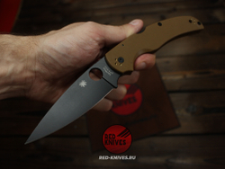 Нож Spyderco Native Chief - корич. рукоять, черный клинок RK-492