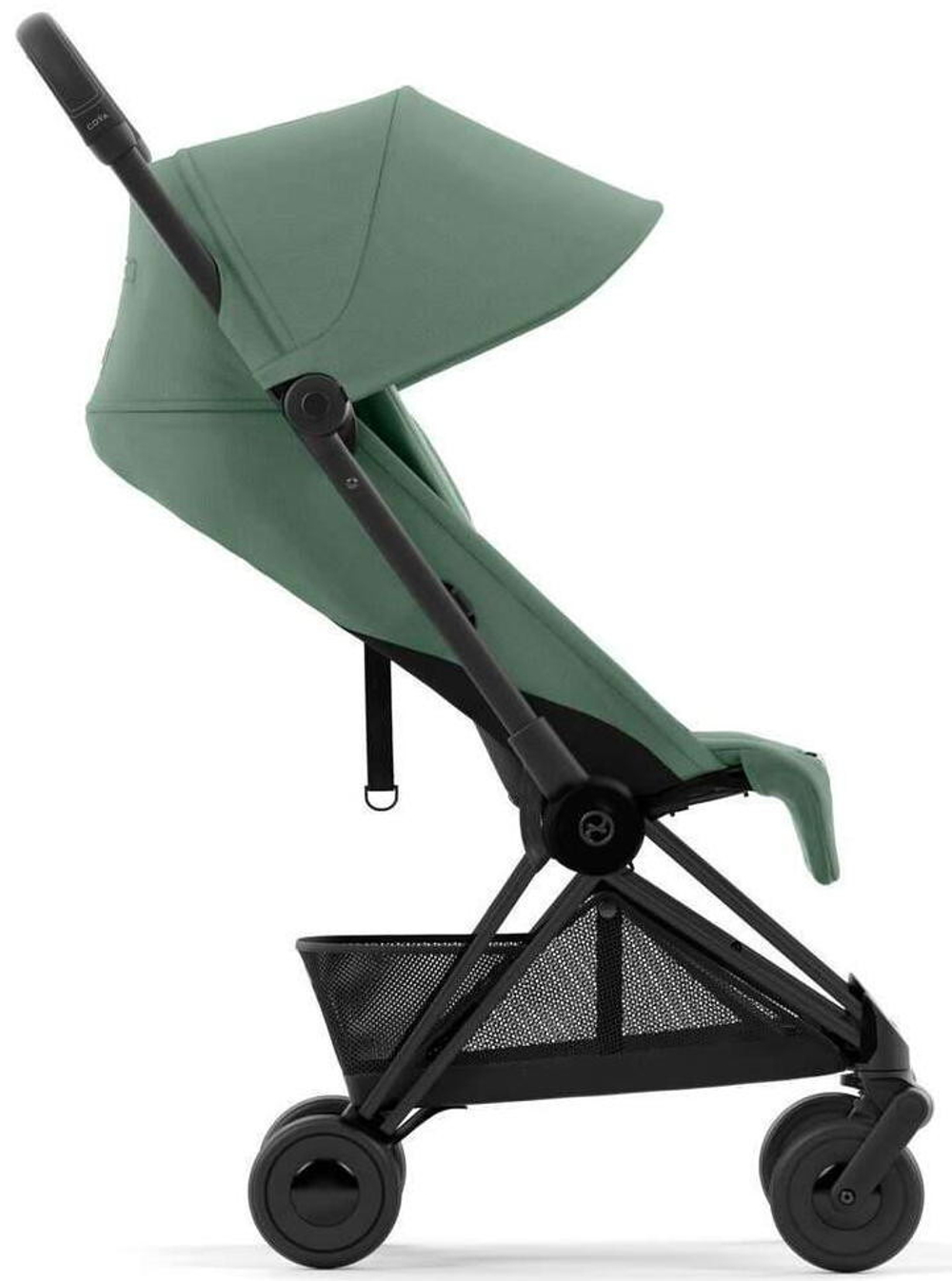 Коляска Cybex Coya Matt Black Frame Aton S2 i-Size Lava Grey Leaf Green с дождевиком и бампером