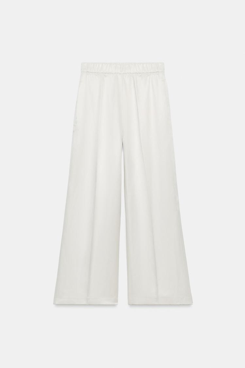 ZARA БРЮКИ СВОБОДНОГО КРОЯ — ZW COLLECTION, ЦВЕТ ЛЬДА