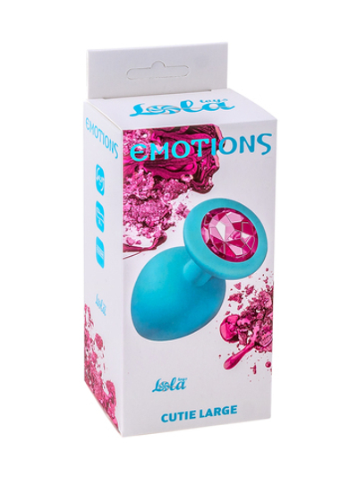 Анальная пробка Emotions Cutie Large Turquoise pink crystal 4013-03Lola