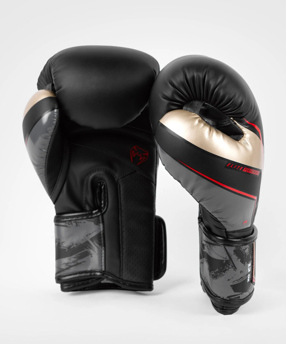 Перчатки боксерские Venum Elite Evo Black/Gold/Red