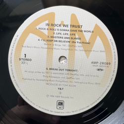 Винтажная виниловая пластинка LP Y and T, Yesterday and Today, In Rock We Trust (Япония 1984) (Оби)