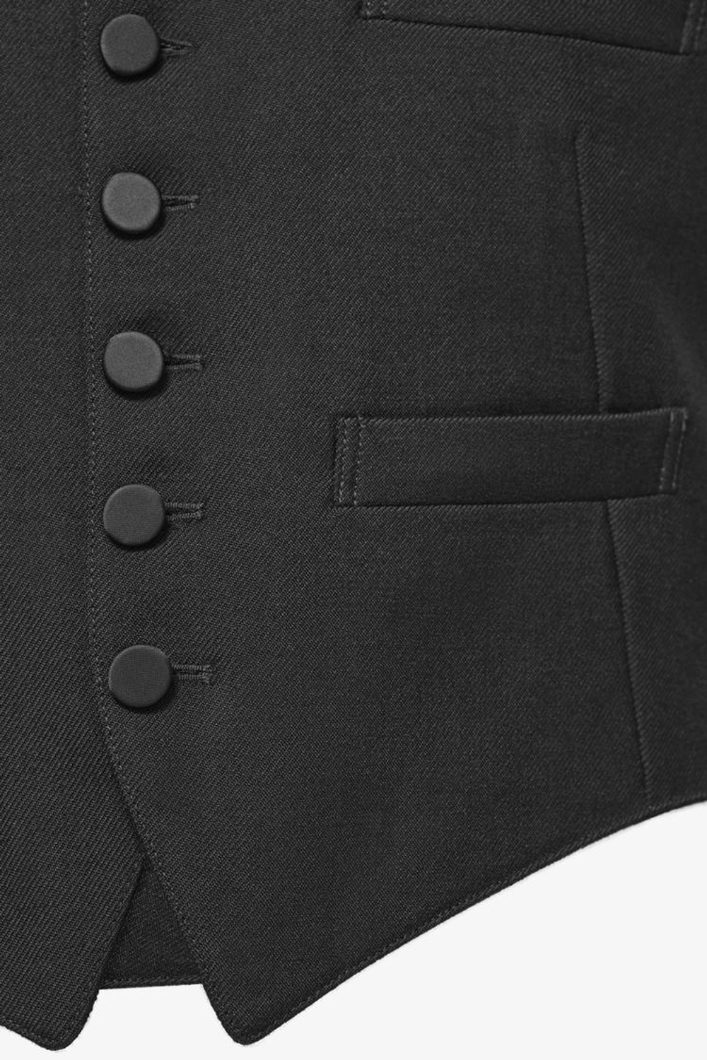 ZARA X JOHN GALLIANO ПРИТАЛЕННЫЙ ЖИЛЕТ, ЧЕРНЫЙ