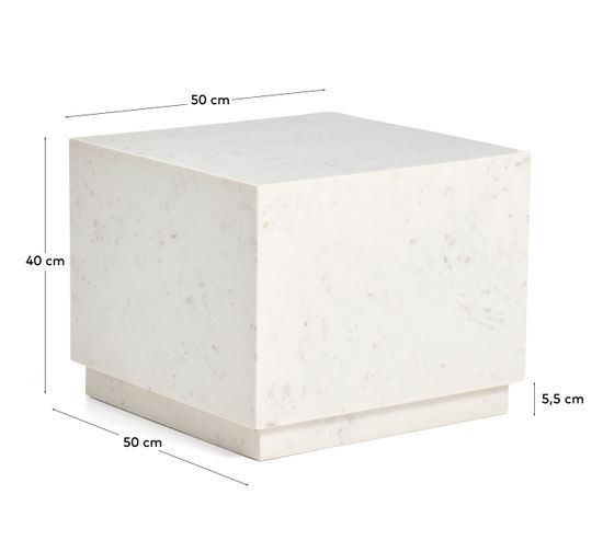 Журнальный столик Sorein из белого мрамора 50 x 50 см