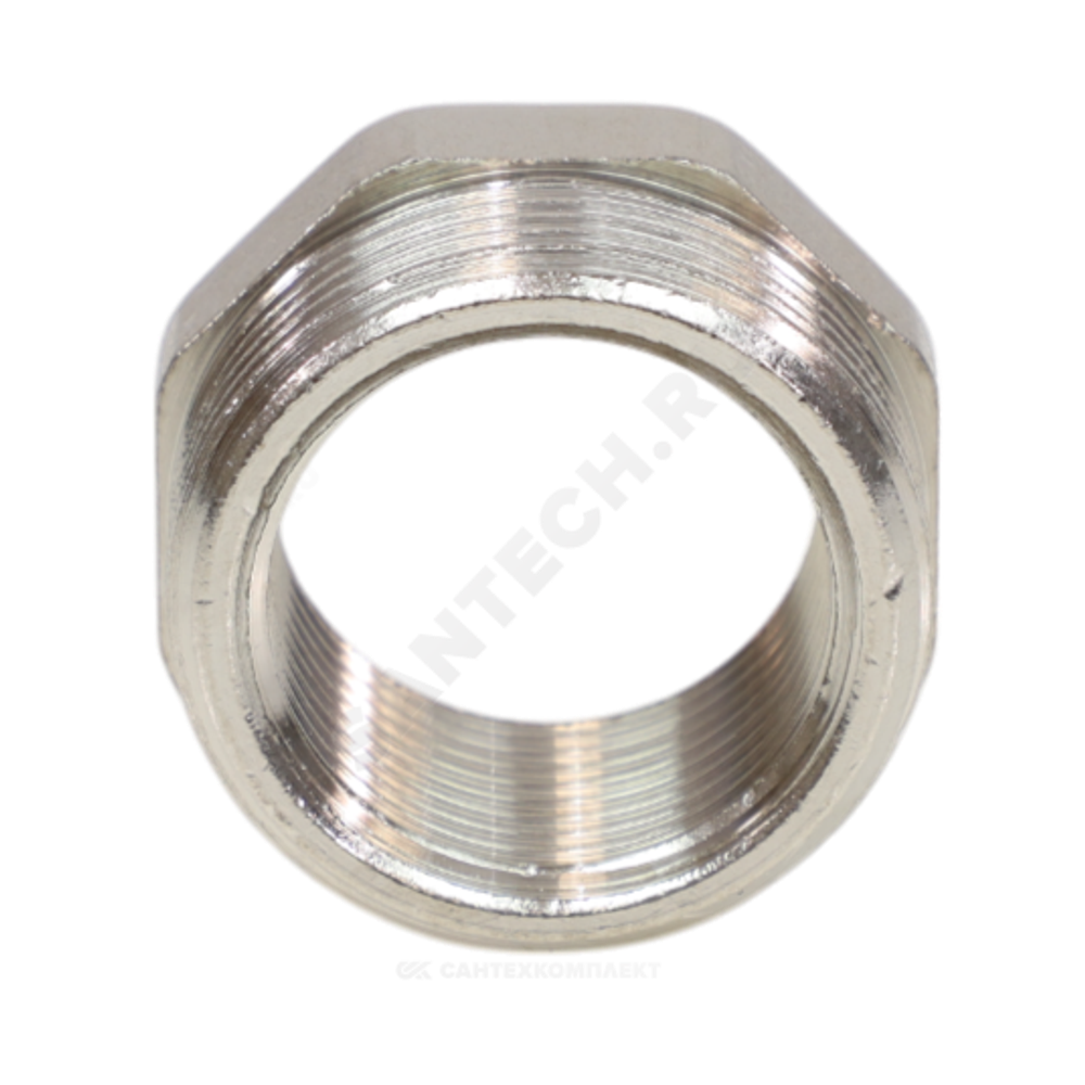 Футорка латунь никель Ду 32х15 (1 1/4"х1/2") НР/ВР VALFEX VF.581.N.114.012