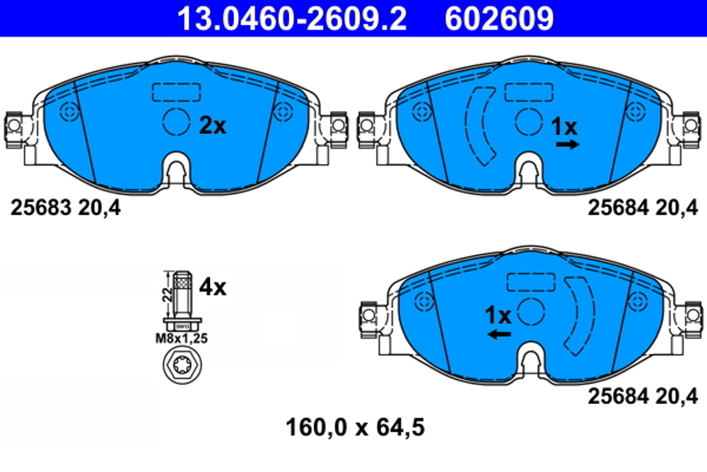 ATE - 13046026092-ATE - Brake Pad Set, disc brake