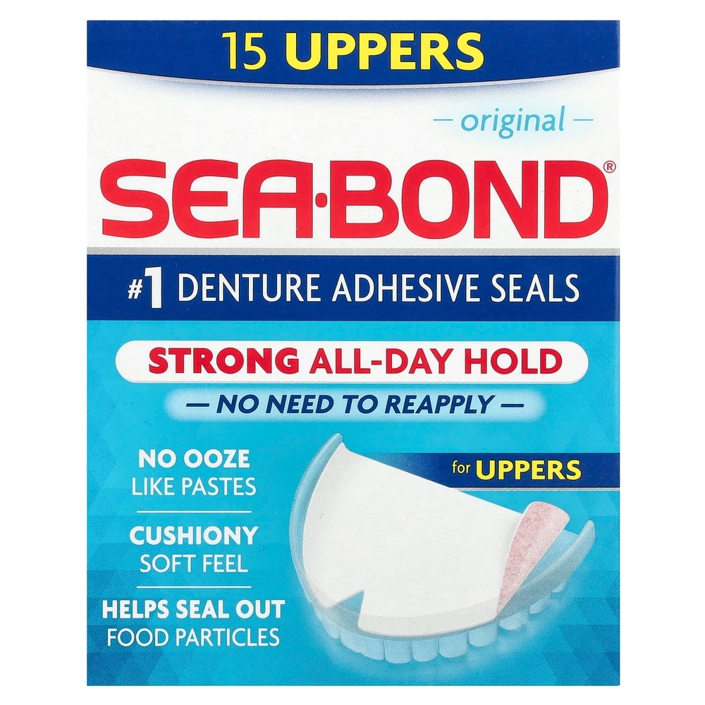 SeaBond, Адгезивные пломбы для протезов, оригинальные, 15 шт.