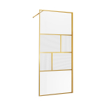 Душевая перегородка Vincea Волк-Ин (Walk-In) VSW-1HC120CFBG, 1200*2000, брашированное золото, стекло прозрачное/рифленое