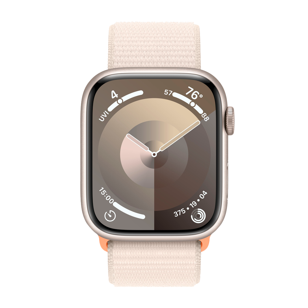 Умные часы Apple Watch Series 9 GPS, 45mm, Aluminium Case with Sport Loop, Starlight (Сияющая звезда)